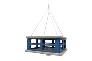 Recycled Poly Caged Platform Bluebird Feeder Mealworm Feeder