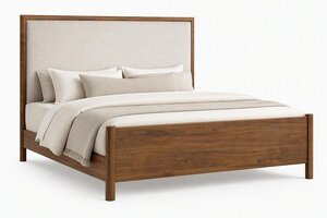 Flynn Modern Bed with Optional Upholstered Headboard