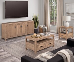 Solid Wood Taylor Modern Living Room 3-Piece Furniture Set