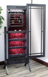Mission Floor Mirror with Storage