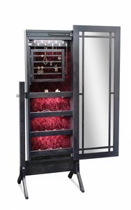 Mission Floor Mirror with Storage