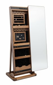 Frameless Full Length Mirror with Hidden Storage