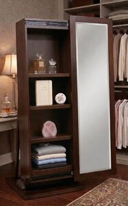 Angled Shaker Hat and Shoe Storage Cabinet with Full Length Mirror