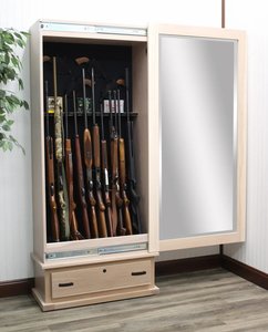 Hidden 10-Gun Rifle Cabinet with Mirror