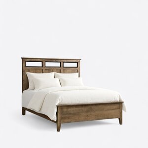 Owin Contemporary Panel Bed with Black Open Inserts and Optional Storage