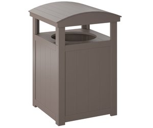Poly 30 Gallon Outdoor Commercial Poly Trash Can with Hood