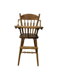 Outlet: Oak Farmhouse High Chair with Flip Tray In-Stock