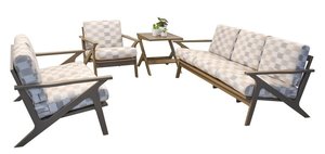 Marilyn Mid-Century Modern Outdoor Poly 4-Piece Set