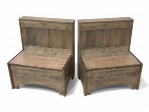 Outlet: Maple Wood Storage Bench Set of 2 In Stock