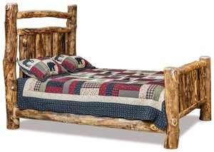 Rustic Log Panel Bed