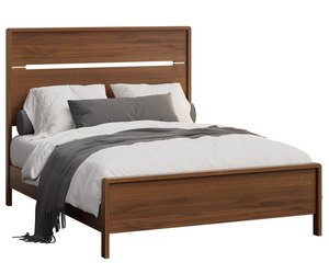 Cabot Contemporary Panel Bed – Open Slat Headboard