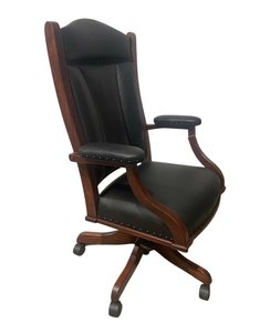 Outlet: Upholstered Executive Swivel Office Chair with Casters In-Stock