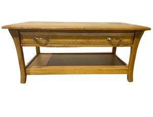 Outlet: Maple Wood Genesis Open Coffee Table with Drawer In-Stock
