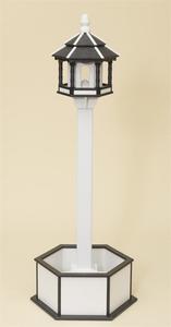 Poly Lumber Small Hexagon Bird Feeder with Planter and Post