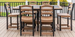 Poly Outdoor Seabreak Counter Table Set