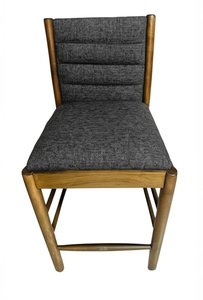 Handcrafted Amelia Upholstered Stationary Counter Stool with Channel Back