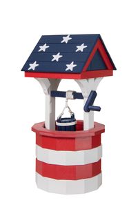 Amish-Made Medium Patriotic Wishing Well