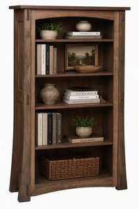 Whiteridge Mission Maple Wood Open Bookcase - Quick Ship