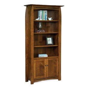 Wood Grove Mission Bookcase with Doors - Quick Ship