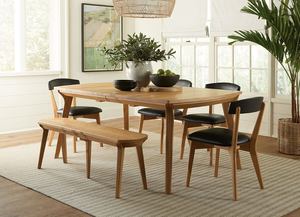 Amish 6-Piece Bridgewater Mid-Century Modern Leg Table Dining Set