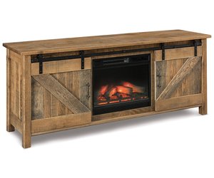 Dutton 2-Door Media Stand with Fireplace