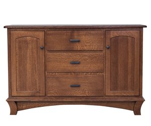 Rustic Charm 60" Solid Wood Sideboard with 3 Drawers - Quick Ship