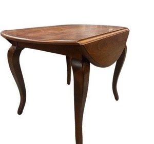 Outlet Cherry Wood Round Drop Leaf Dining Table In-Stock