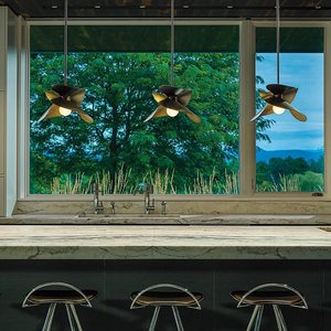 American Made Hubbardton Forge Hibiscus Pendant - Choose Size