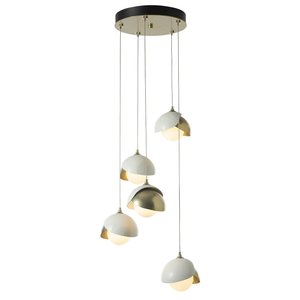 American Made Hubbardton Forge Brooklyn 5-Light Double Shade Pendant