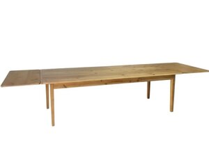 Outlet Large Barnwood Farmhouse Dining Table with End Extensions - In Stock