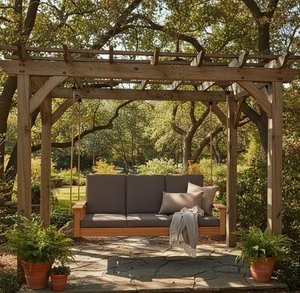 Java Poly Outdoor Daybed Swing Sofa with Cushions