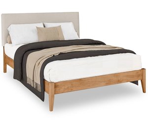 Minimalist Solid Wood Upholstered Platform Bed