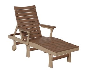 Berlin Gardens Bristol Poly Outdoor Chaise with Arms and Wheels