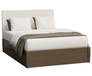 Elara Modern Platform Storage Bed with Upholstered Headboard