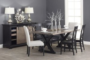 Rochester X Dining Set with Parson Chairs