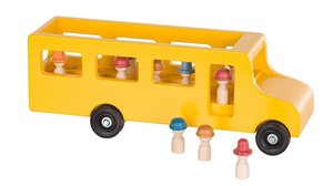 Large Wooden Toy School Bus with Little People