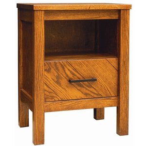 Nevaeh Chevron 1-Drawer Nightstand