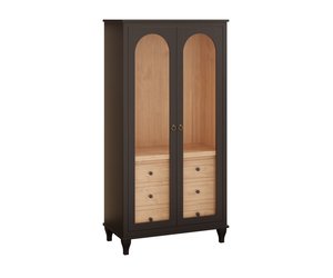 Edelweiss Armoire with Glass Doors and Drawers