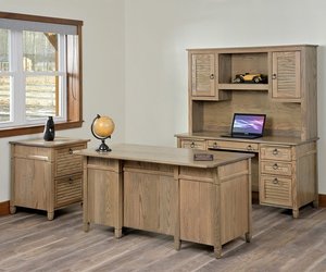 Wooden Coastal Office 3-Piece Set