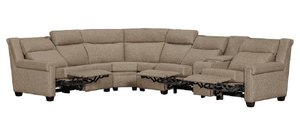 Urban Zero Wall Power Reclining Sectional Sofa with Tilt Headrest – 6 Piece