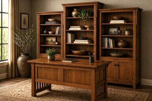 Churchill Mission Solid Wood 2-Piece Office Furniture Set