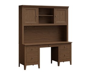 Heartland Credenza Desk with Optional Hutch Top - Quick Ship