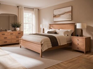 Handcrafted Timberlane Flat Panel 3-Piece Bedroom Furniture Set