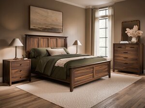 Handcrafted Timberlane Shaker Panel Bed 3-Piece Bedroom Set