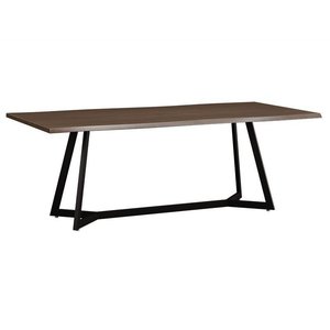 Central Park Trestle Dining Table with Faux Live Edge
