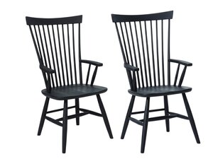 Outlet Farmhouse Windsor Dining Arm Chair Set In-Stock (Set of 2)