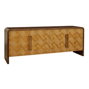Marquetry Elegance Solid Wood Dining Credenza