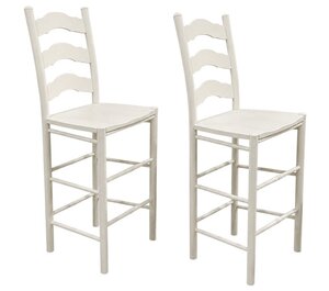 Outlet: White Paint Ladderback Bar Stools In-Stock (Set of 2)