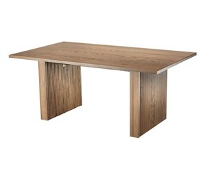 Fluted Base Modern Farmhouse Trestle Dining Table