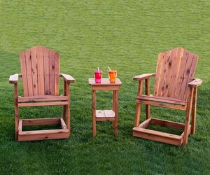 3-Piece Cedar Wood Outdoor Seating Set
